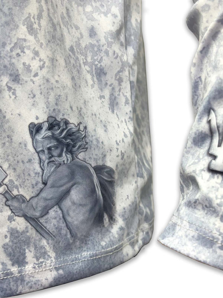 Outer Banks, NC (Lower) / King Tide Women's V Neck Allover Short Sleeve Chart Shirt