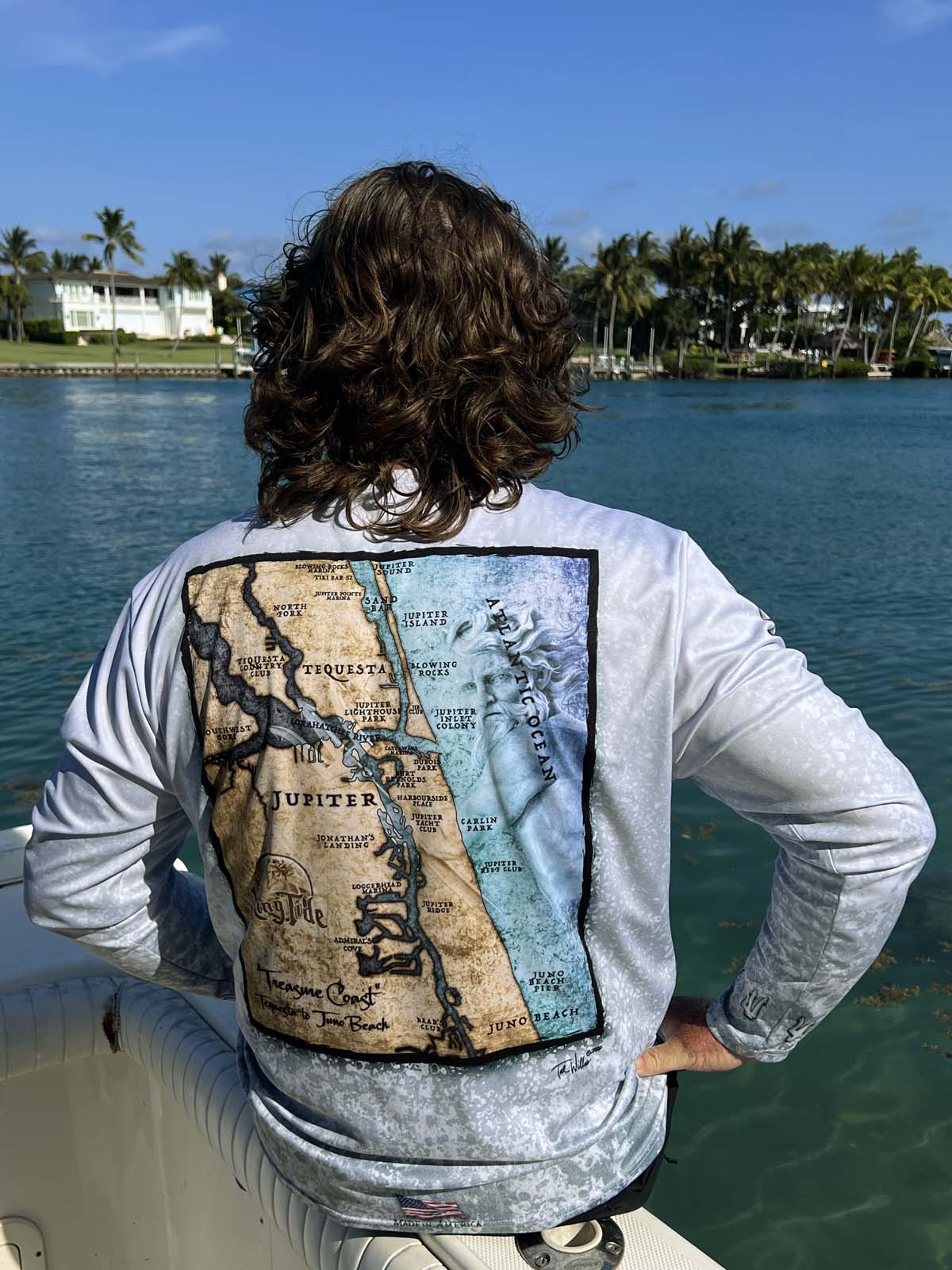 Jupiter, FL / King Tide Allover Chart Shirt KingTideGear