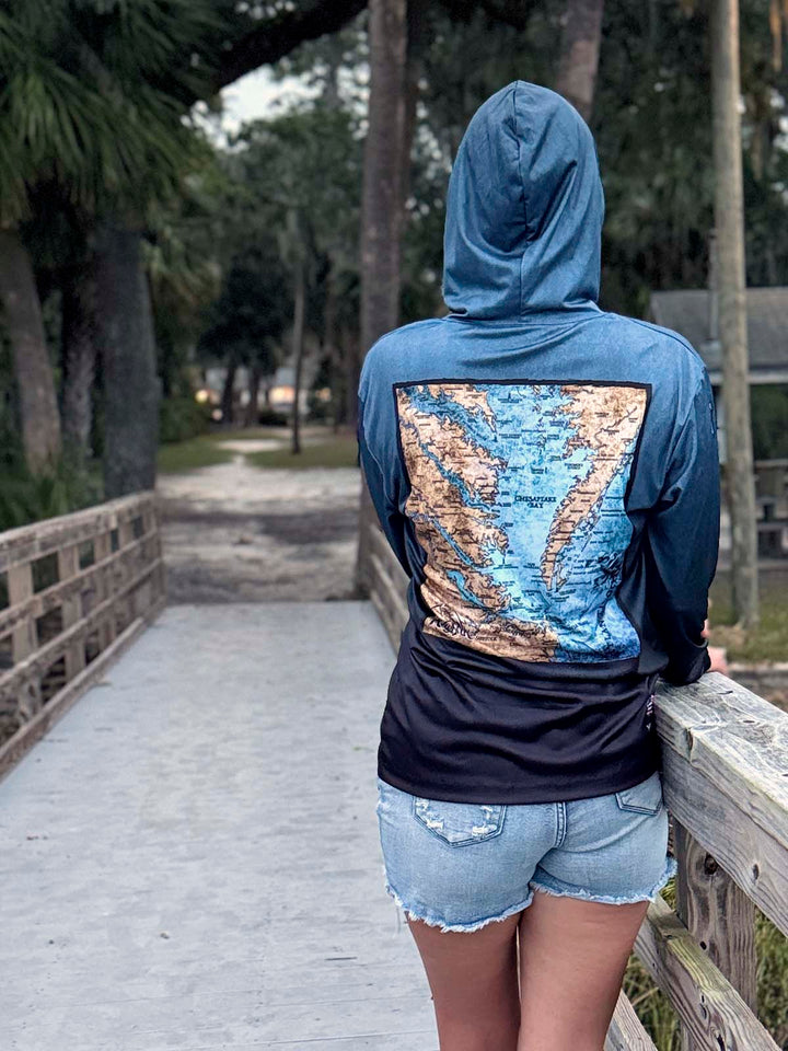 Outer Banks, NC (Upper) / King Tide Serene Black Chart Hoodie