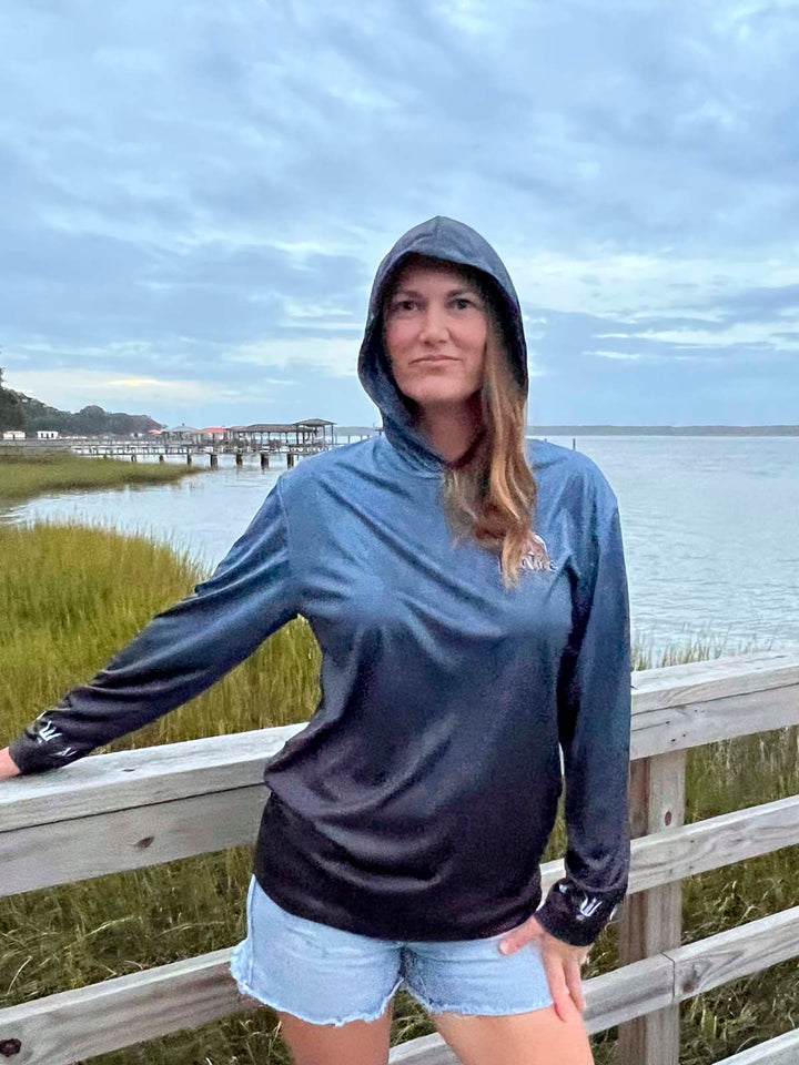 Outer Banks, NC (Upper) / King Tide Serene Black Chart Hoodie
