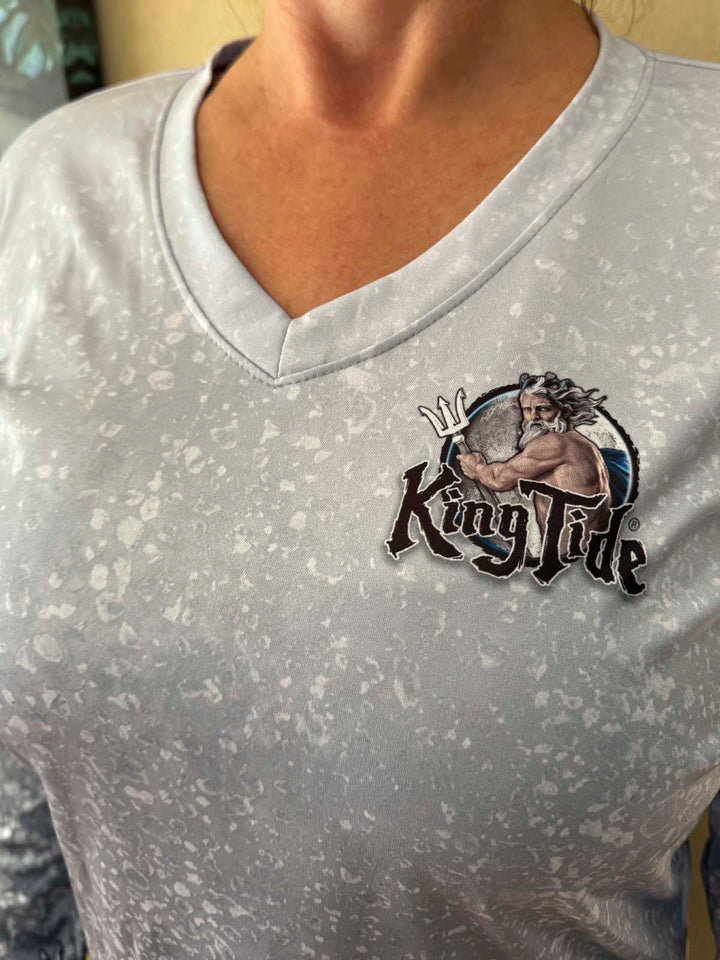 Chesapeake Bay, VA  / King Tide Women's V Neck Allover Chart Shirt