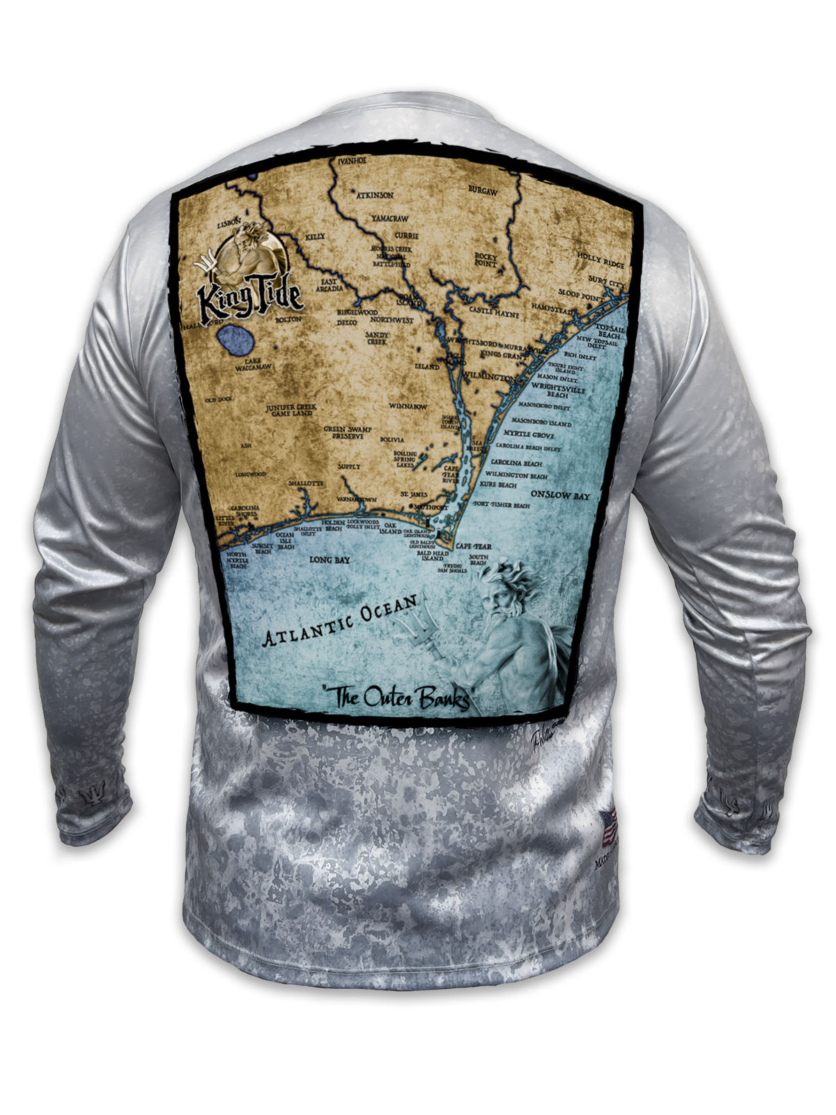 Outer Banks, NC (Lower) / King Tide Allover Chart Shirt KingTideGear