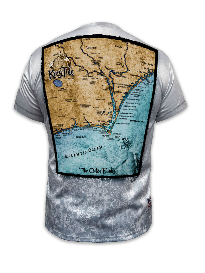 Outer Banks, NC (Lower) / King Tide Allover Short Sleeve Chart Shirt