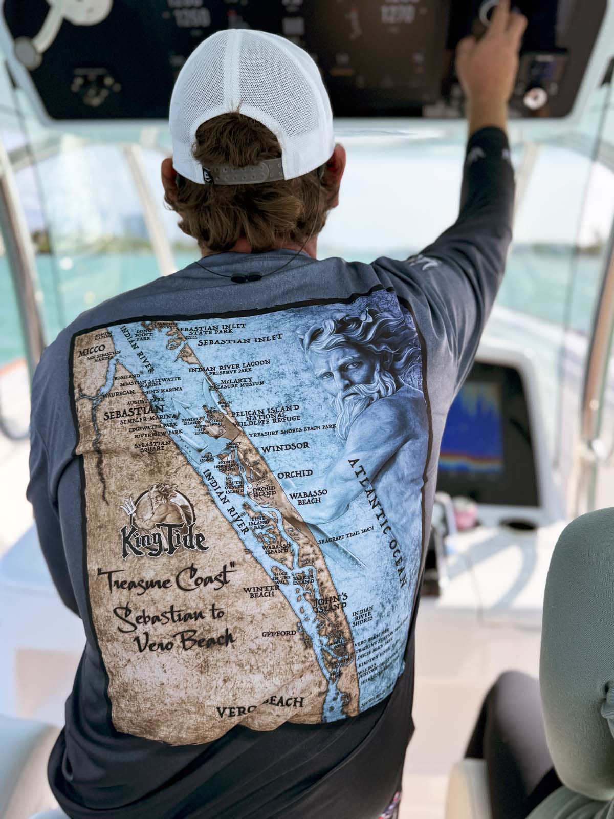 Vero Sebastian, FL / King Tide Serene Black Chart Shirt KingTideGear