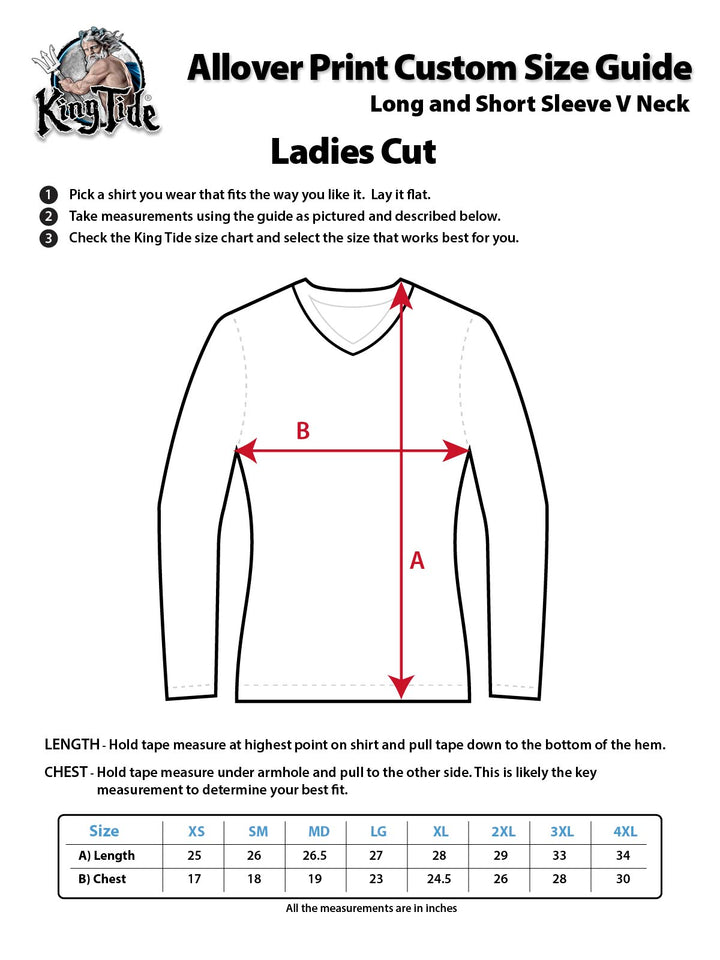 Chesapeake Bay, VA  / King Tide Women's V Neck Allover Chart Shirt