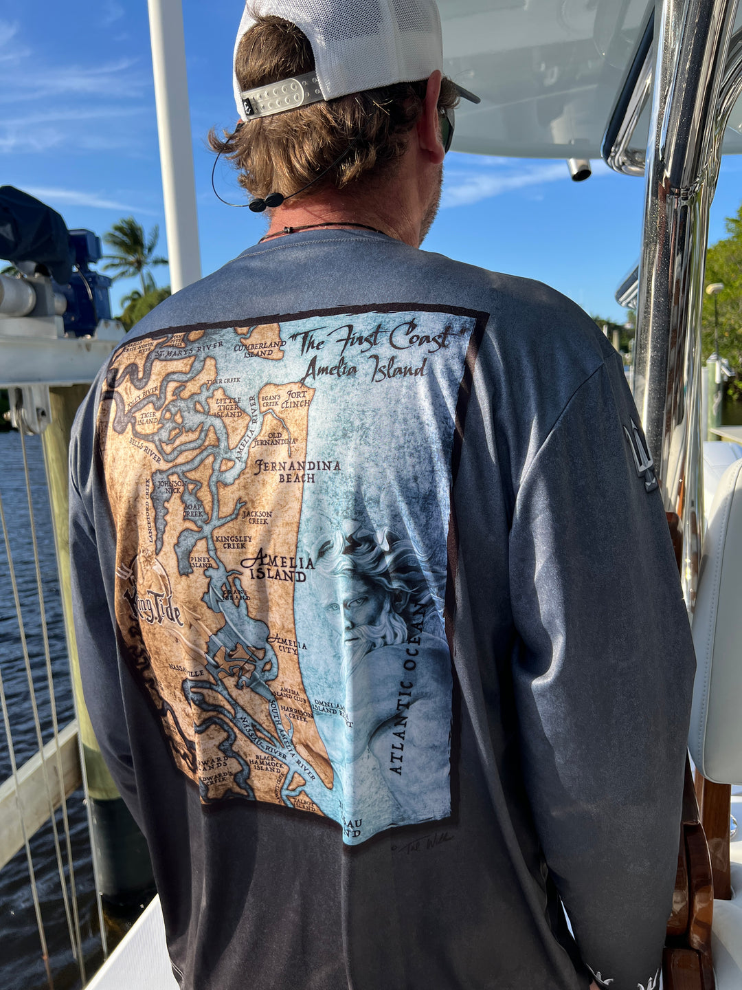 Amelia - Fernandina, FL / King Tide Serene Black Chart Shirt