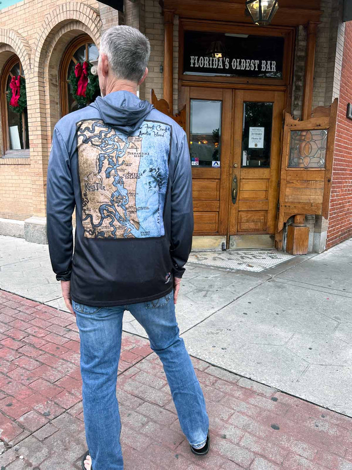 Amelia - Fernandina, FL / King Tide Serene Black Chart Hoodie