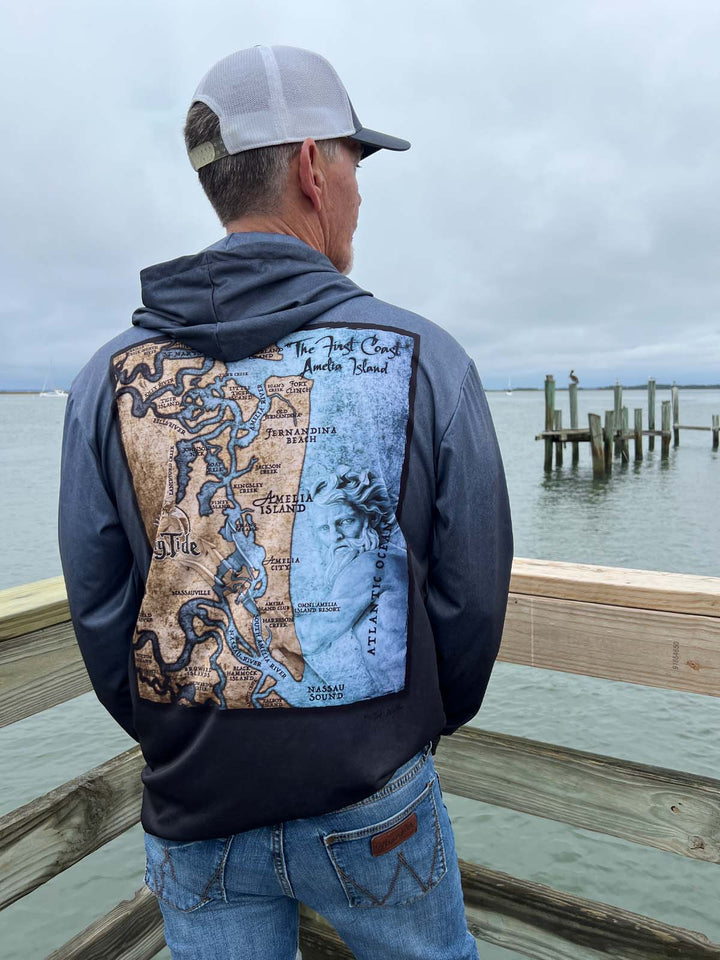 Amelia - Fernandina, FL / King Tide Serene Black Chart Hoodie
