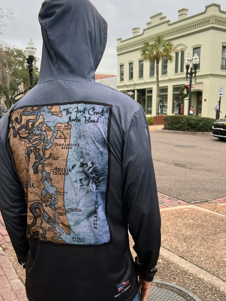 Amelia - Fernandina, FL / King Tide Serene Black Chart Hoodie