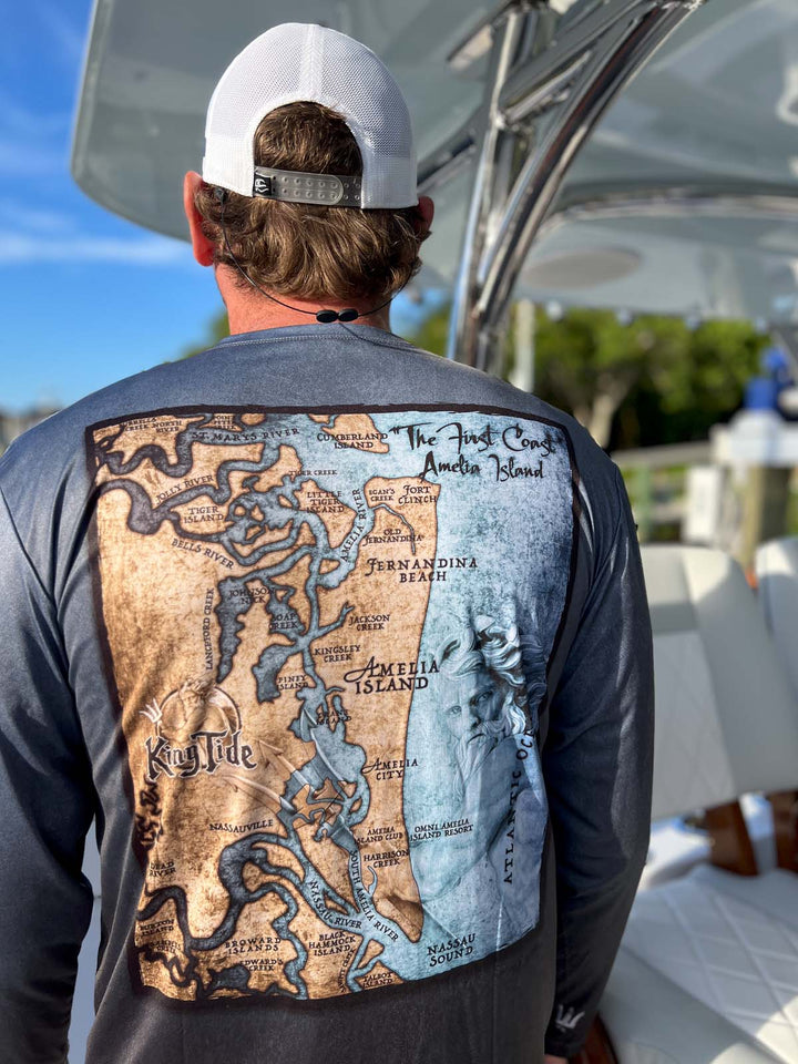 Amelia - Fernandina, FL / King Tide Serene Black Chart Shirt