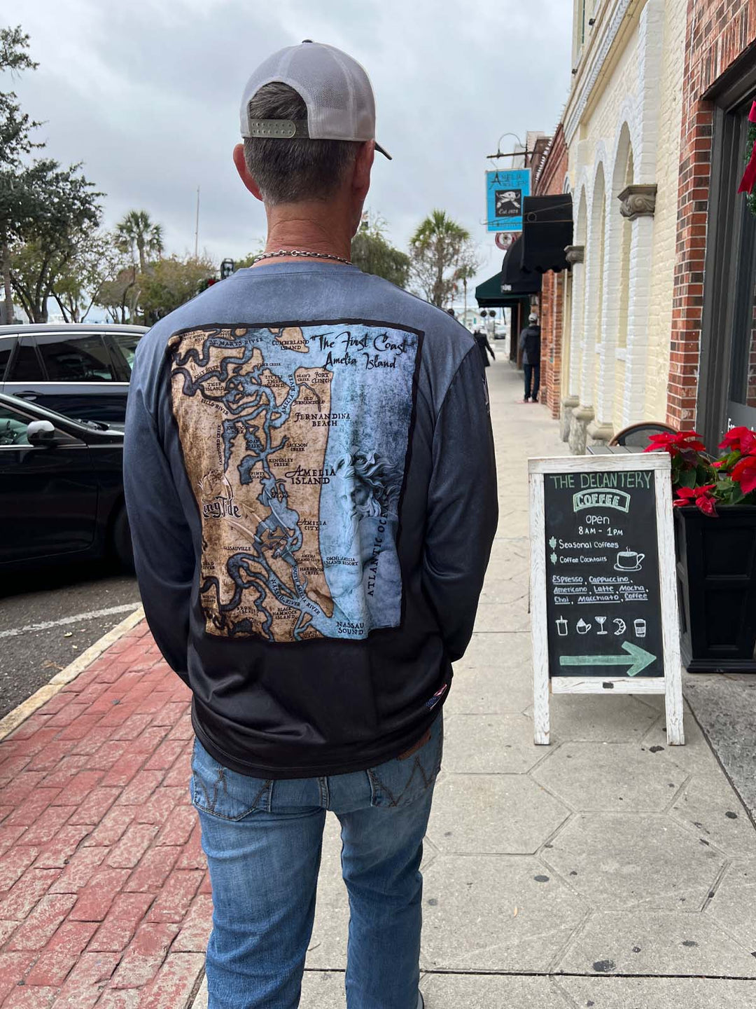 Amelia - Fernandina, FL / King Tide Serene Black Chart Shirt