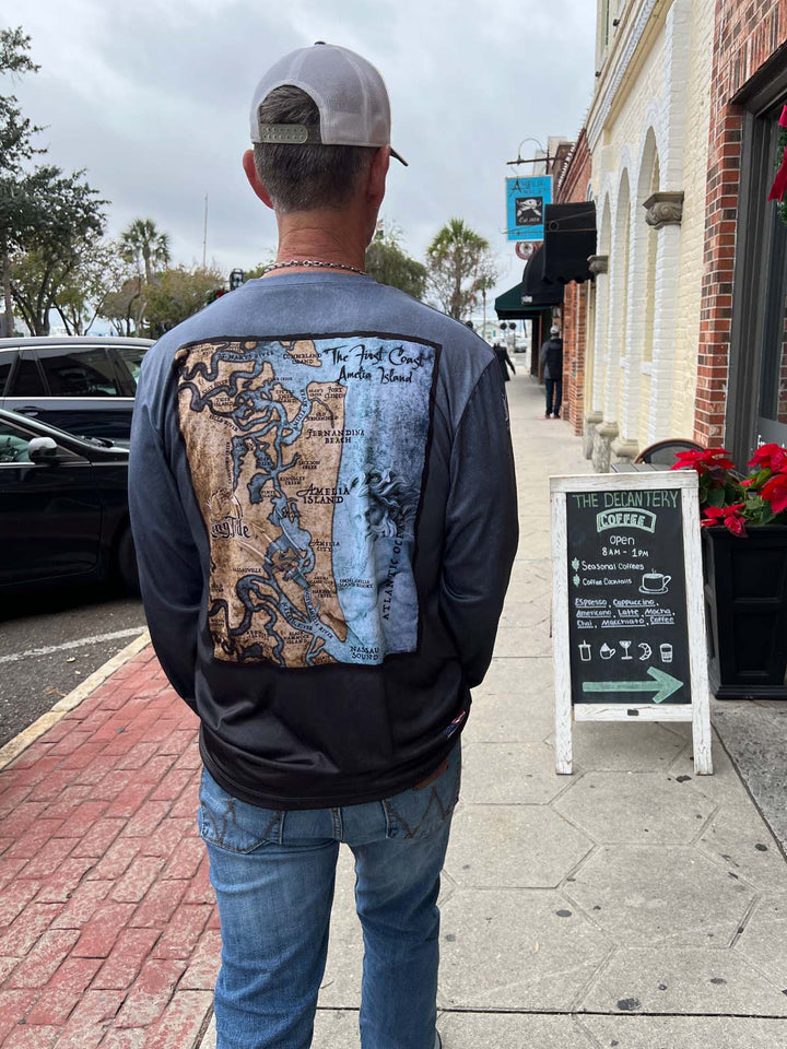 Amelia - Fernandina, FL / King Tide Serene Black Chart Shirt