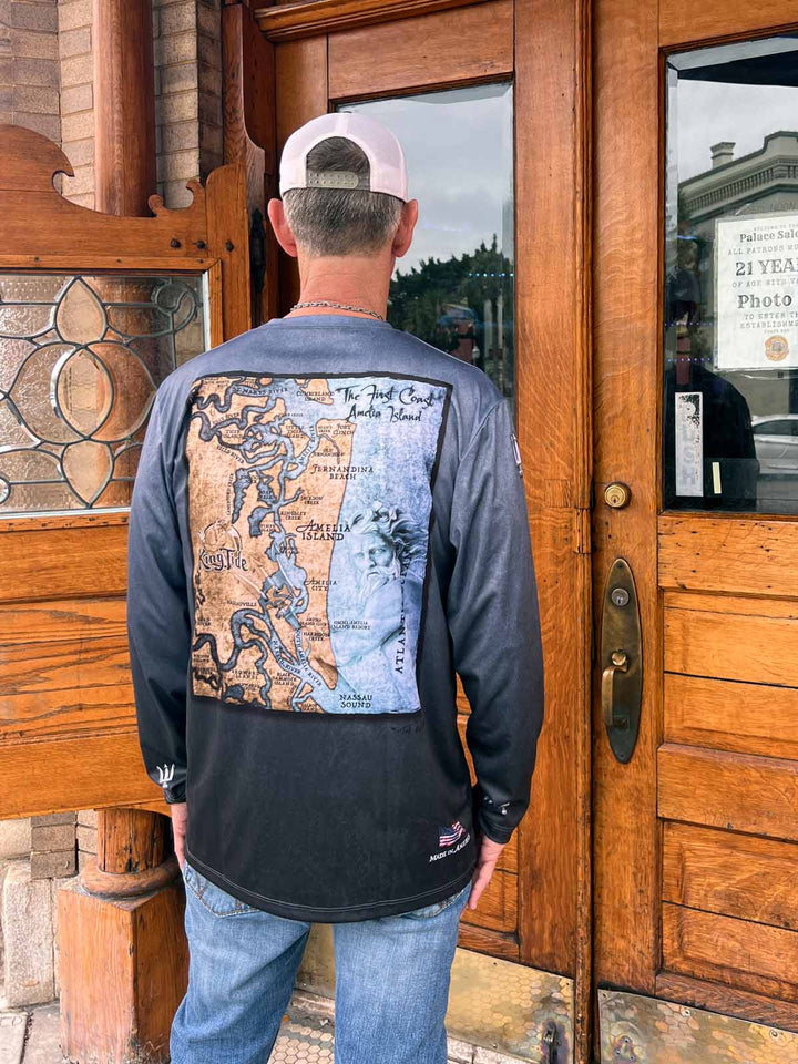 Amelia - Fernandina, FL / King Tide Serene Black Chart Shirt