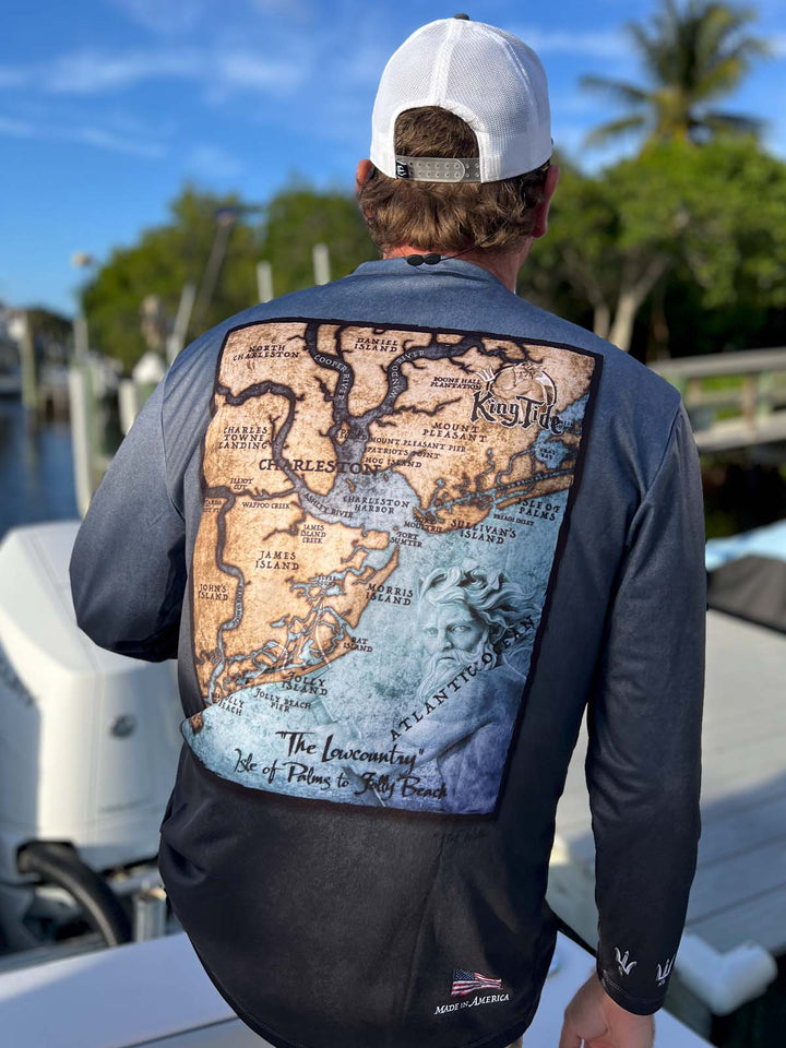 Charleston, SC / King Tide Serene Black Chart Shirt