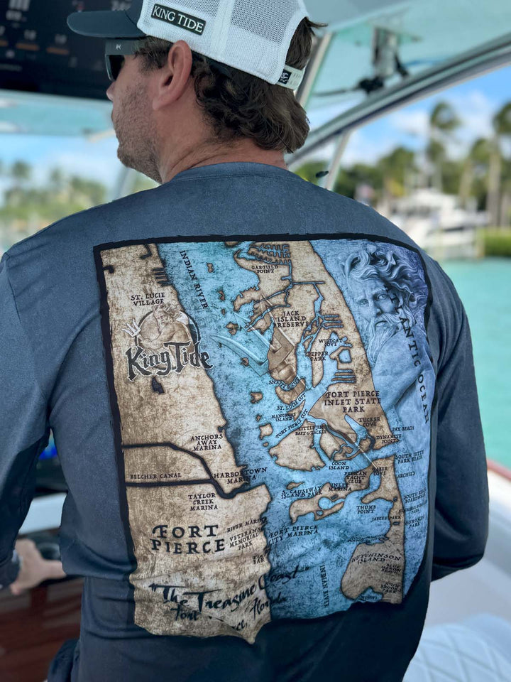 Ft. Pierce, FL / King Tide Serene Black Chart Shirt