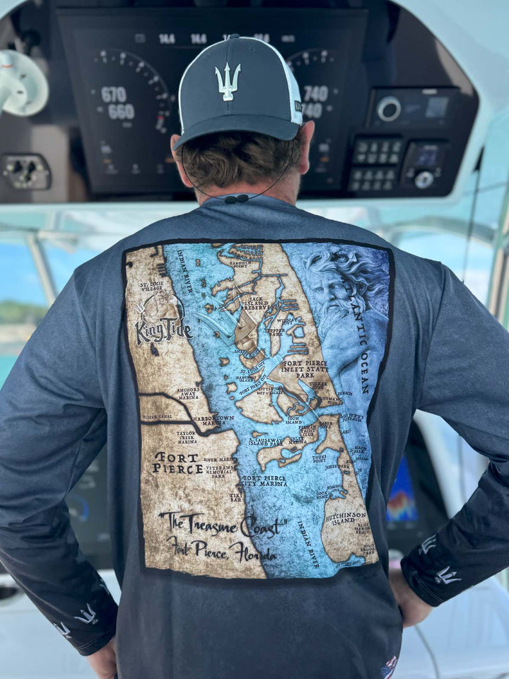 Ft. Pierce, FL / King Tide Serene Black Chart Shirt