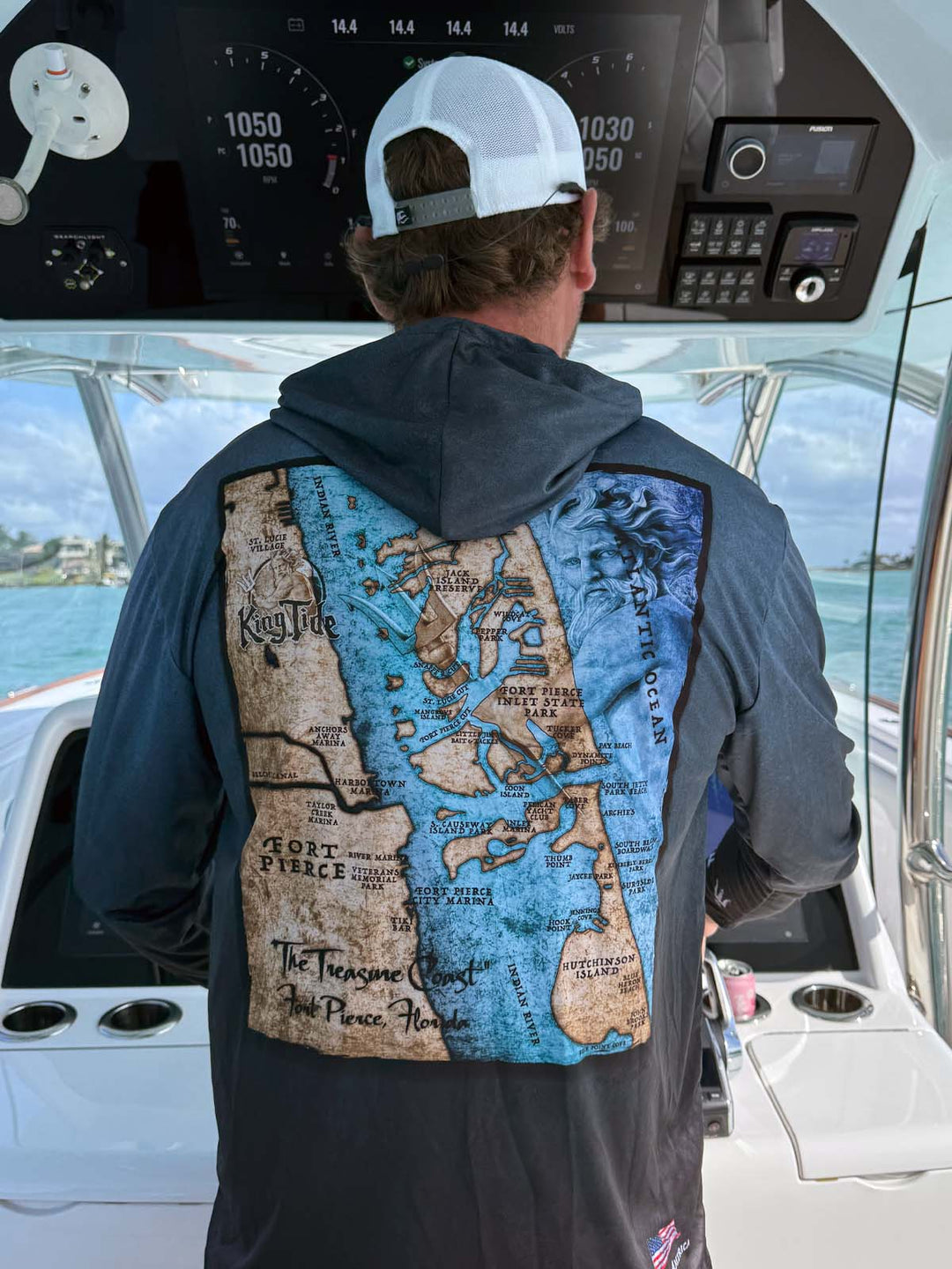 Ft. Pierce, FL / King Tide Serene Black Chart Hoodie