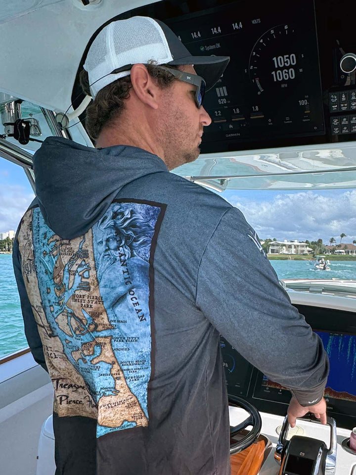 Ft. Pierce, FL / King Tide Serene Black Chart Hoodie