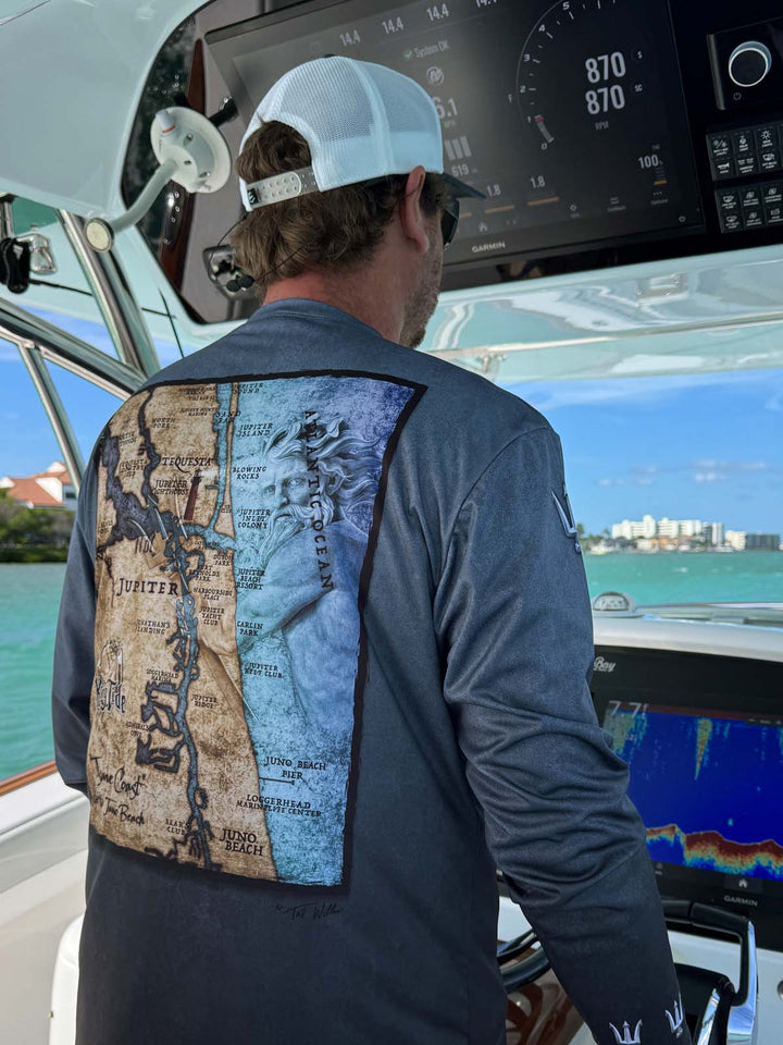 Jupiter, FL / King Tide Serene Black Chart Shirt