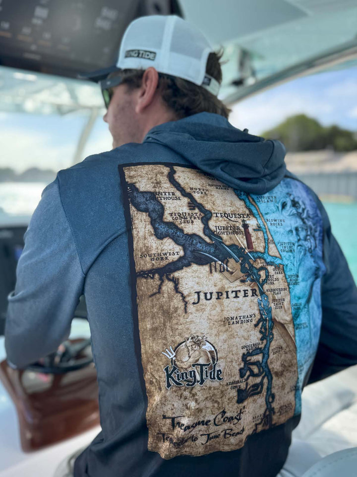 Jupiter, FL / King Tide Serene Black Chart Hoodie
