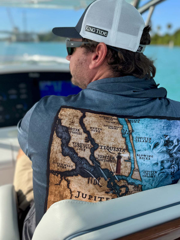 Jupiter, FL / King Tide Serene Black Chart Hoodie
