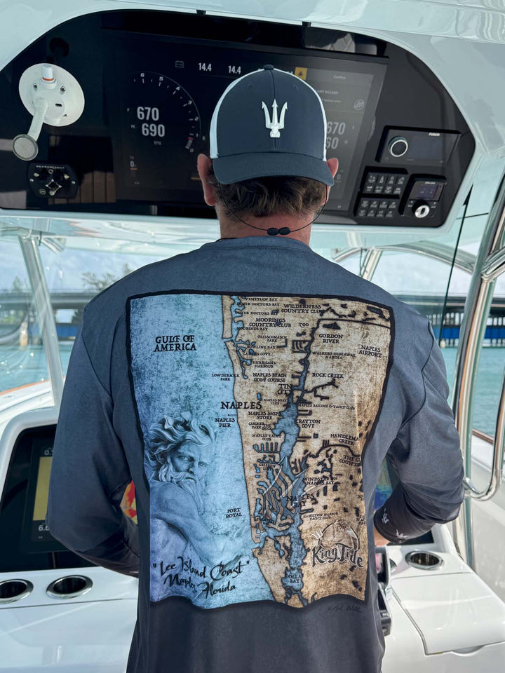 Naples, FL / King Tide Serene Black Chart Shirt