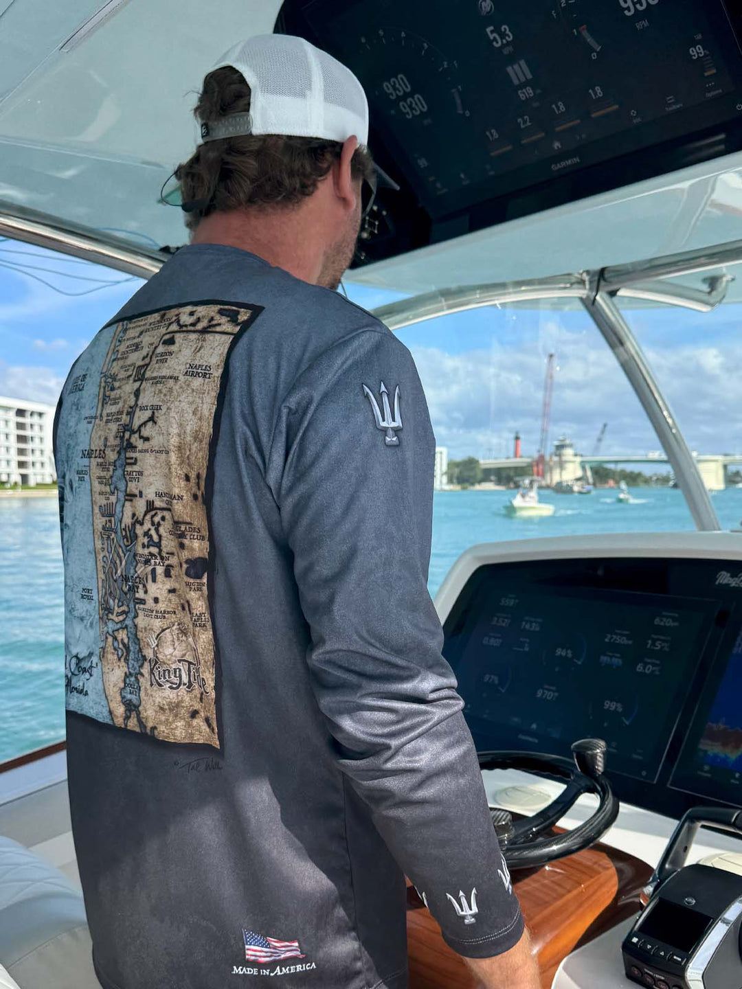 Naples, FL / King Tide Serene Black Chart Shirt