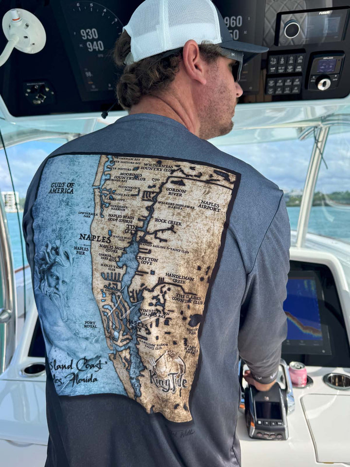 Naples, FL / King Tide Serene Black Chart Shirt