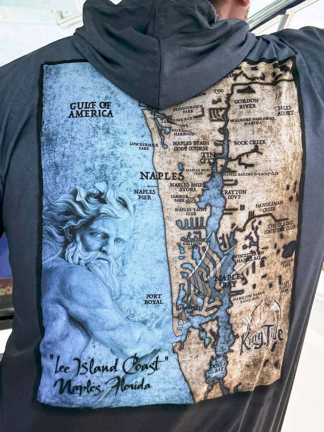 Naples, FL / King Tide Serene Black Chart Hoodie