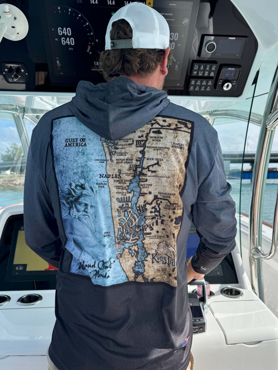 Naples, FL / King Tide Serene Black Chart Hoodie