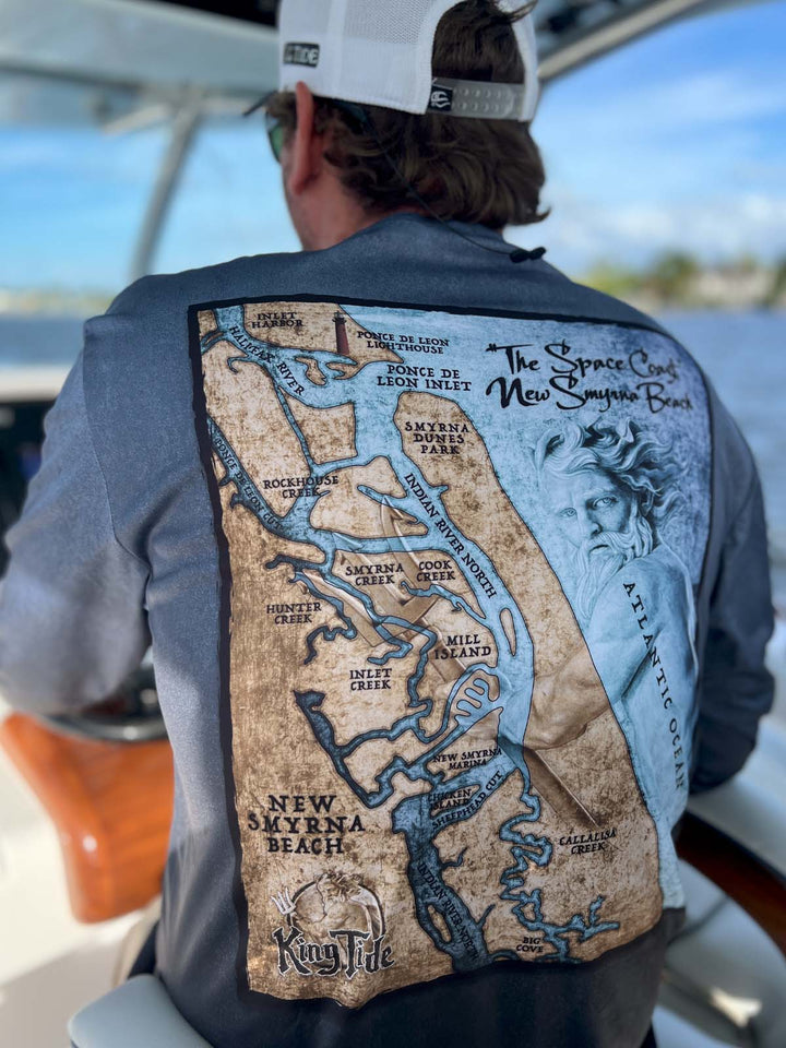 New Smyrna, FL / King Tide Serene Black Chart Shirt