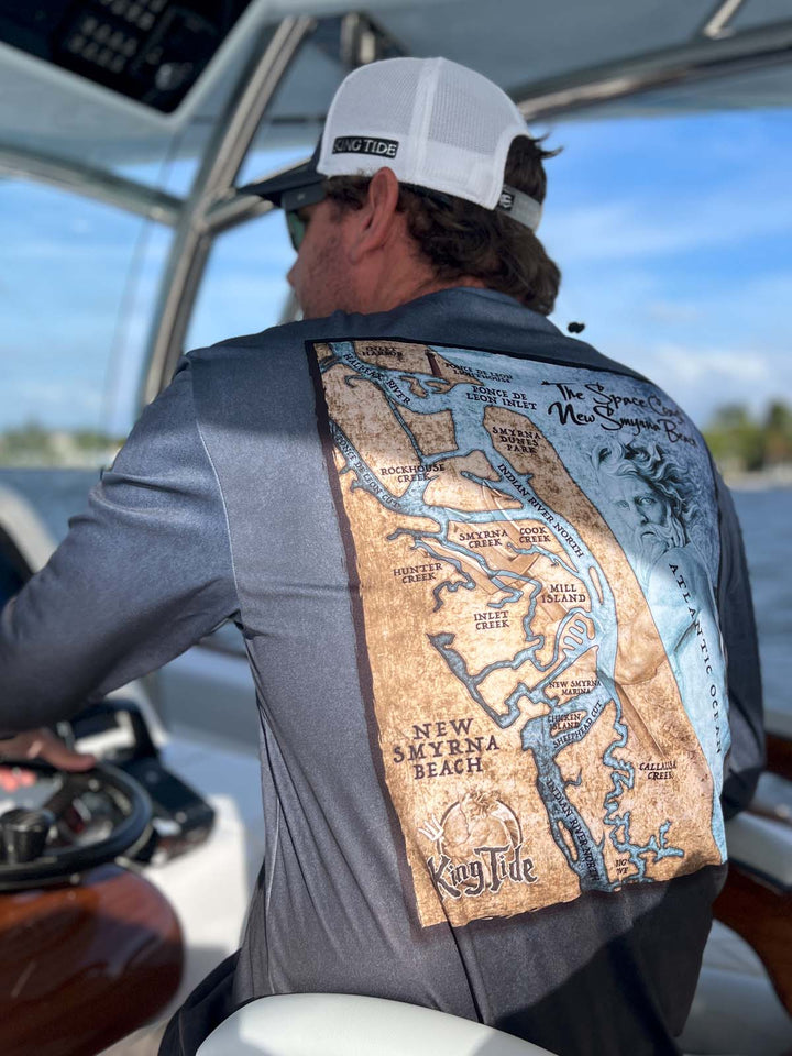 New Smyrna, FL / King Tide Serene Black Chart Shirt