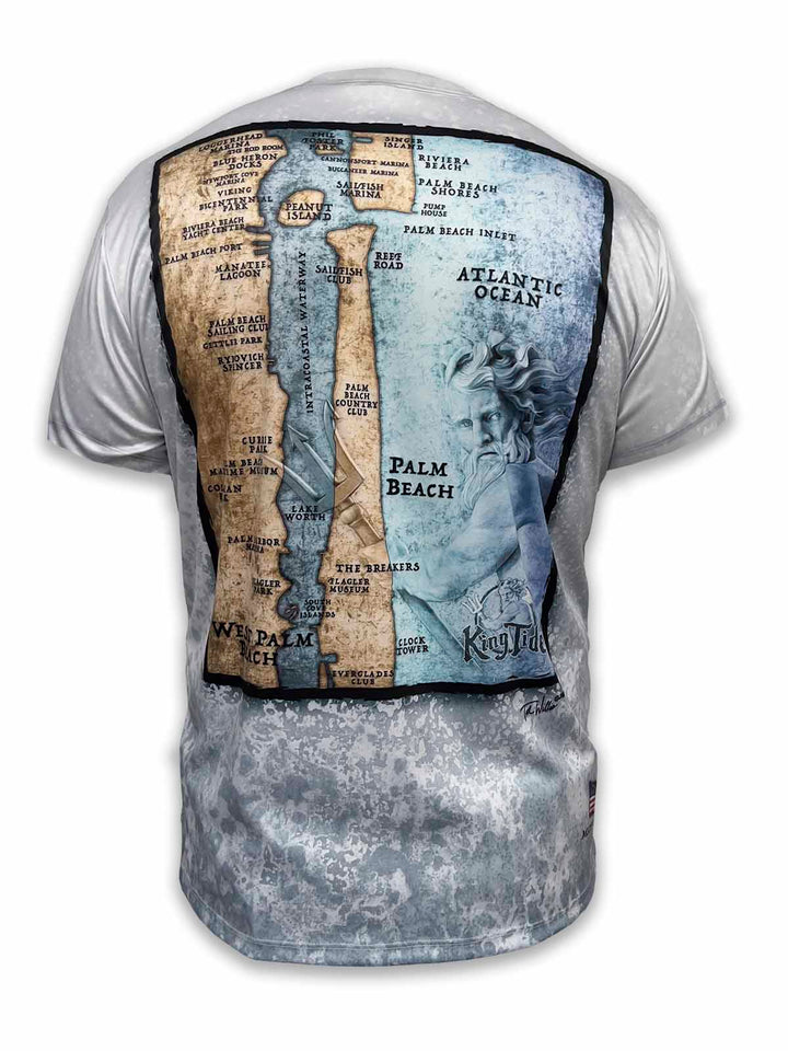 Palm Beach, FL / King Tide Allover Short Sleeve Chart Shirt