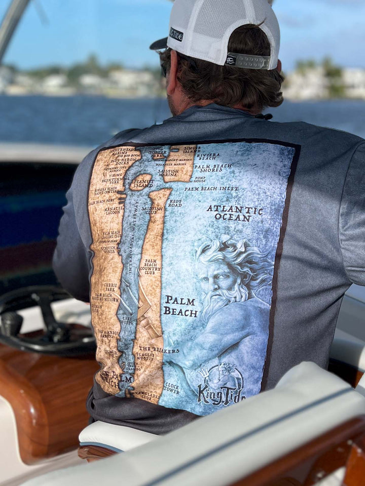 Palm Beach, FL / King Tide Serene Black Chart Hoodie