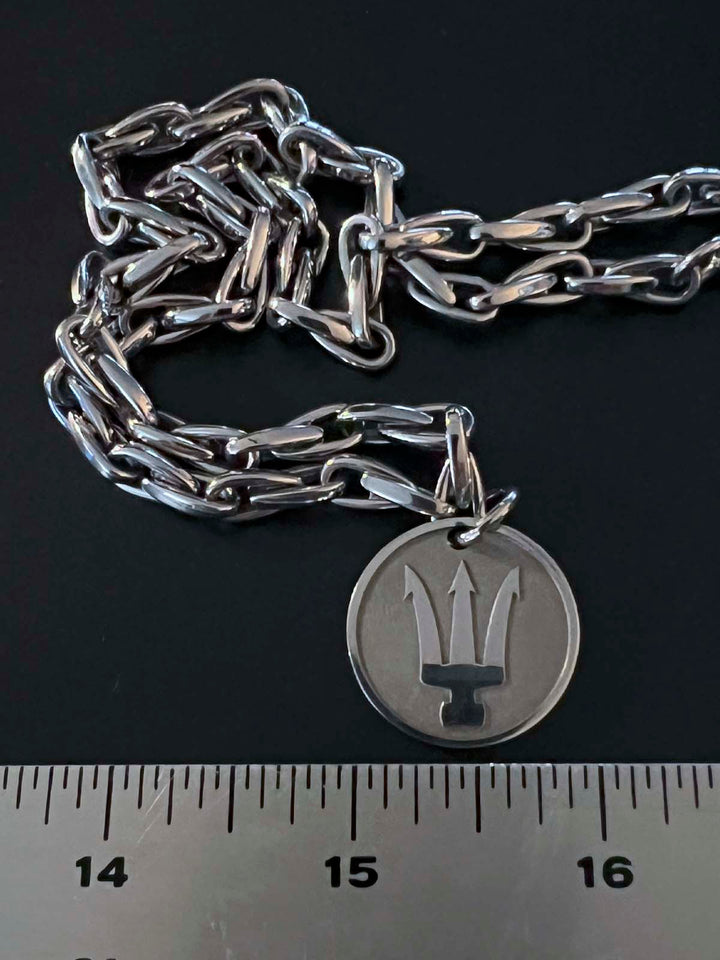 Titan Titanium Trident Pendant Necklace