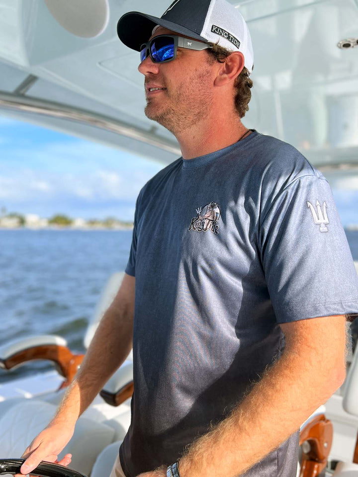 Amelia - Fernandina, FL / King Tide Serene Black Short Sleeve Chart Shirt