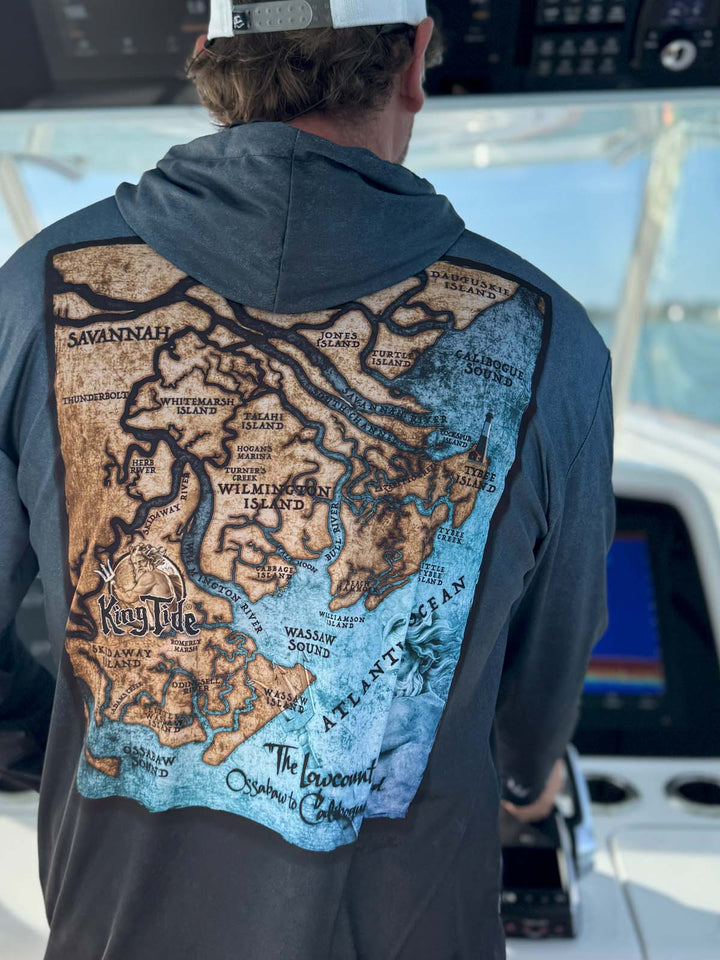 Savannah, GA / King Tide Serene Black Chart Hoodie