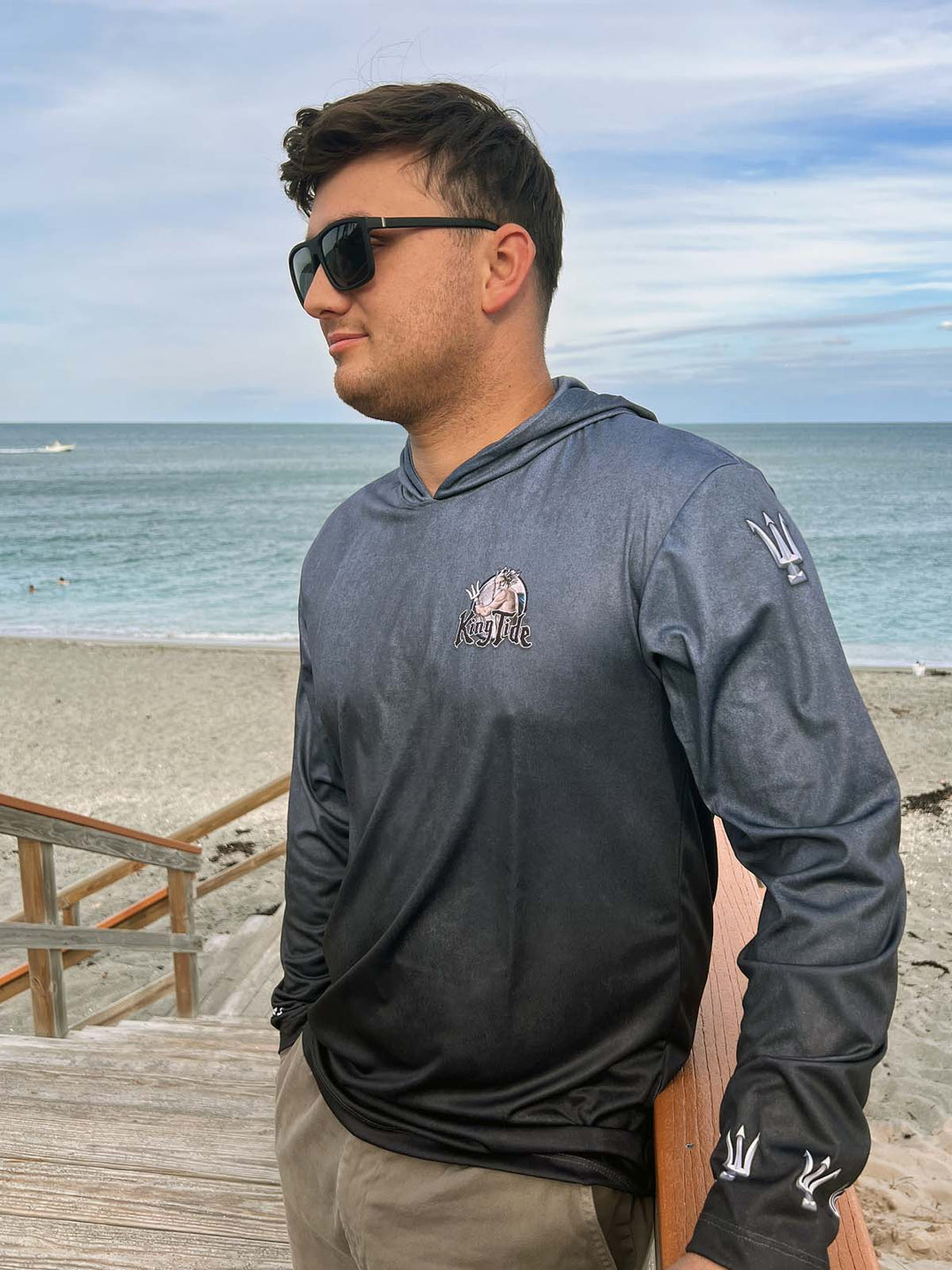 Outer Banks, NC (Upper) / King Tide Serene Black Chart Hoodie