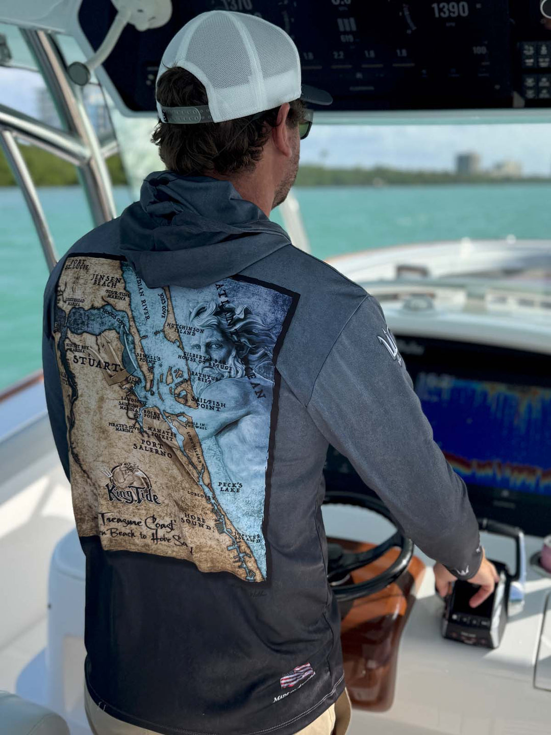 Stuart, FL / King Tide Serene Black Chart Hoodie