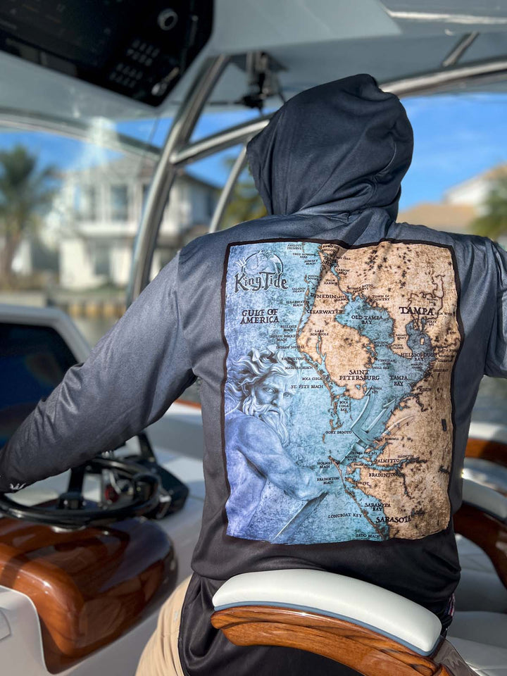 Tampa, FL / King Tide Serene Black Chart Hoodie