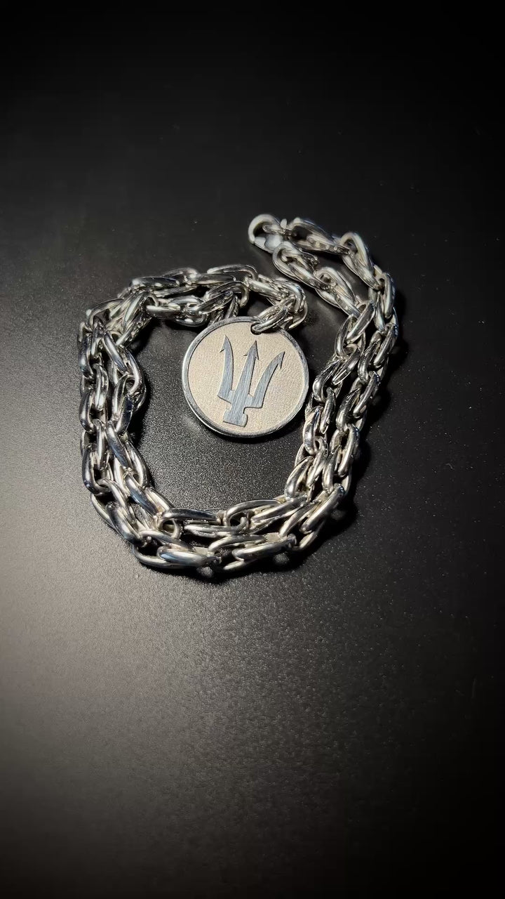 Titan Titanium Trident Pendant Necklace