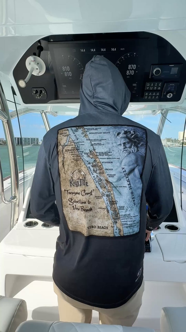 Vero - Sebastian, FL / King Tide Serene Black Chart Hoodie