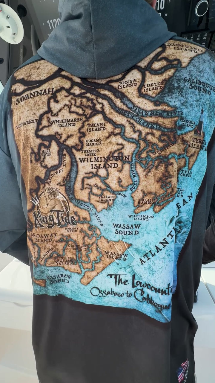 Savannah, GA / King Tide Serene Black Chart Hoodie