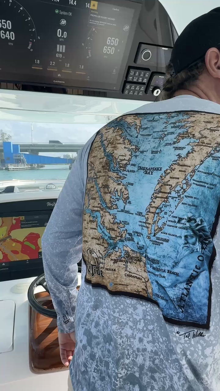 Chesapeake Bay, VA  / King Tide Allover Chart Shirt