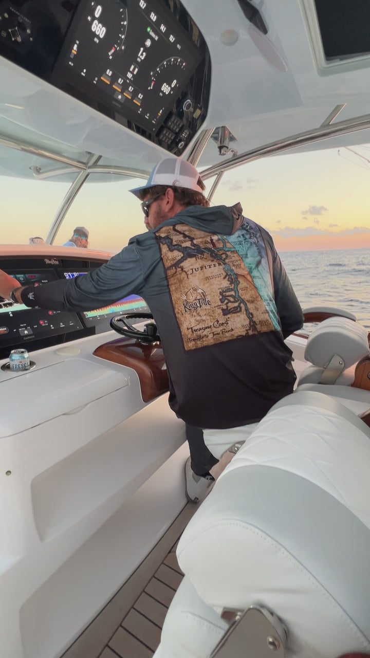 Jupiter, FL / King Tide Serene Black Chart Hoodie