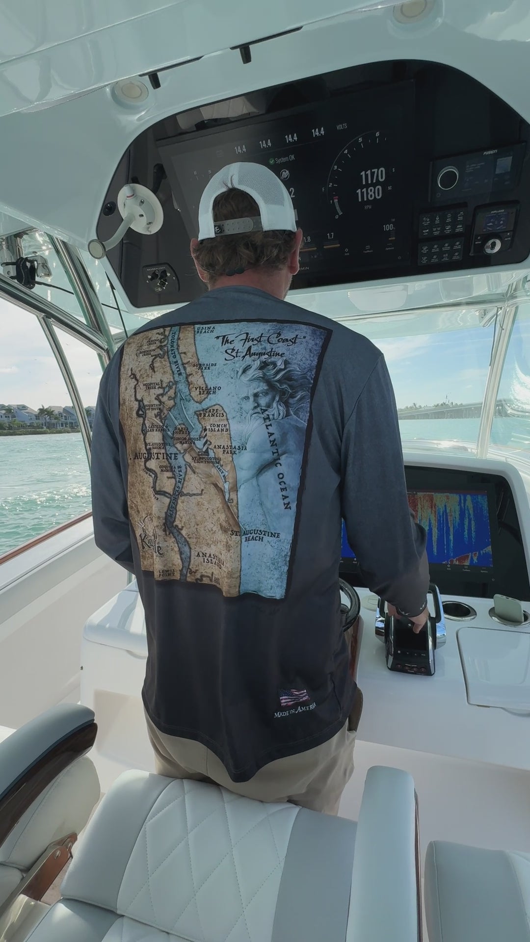 St. Augustine, FL / King Tide Serene Black Chart Hoodie