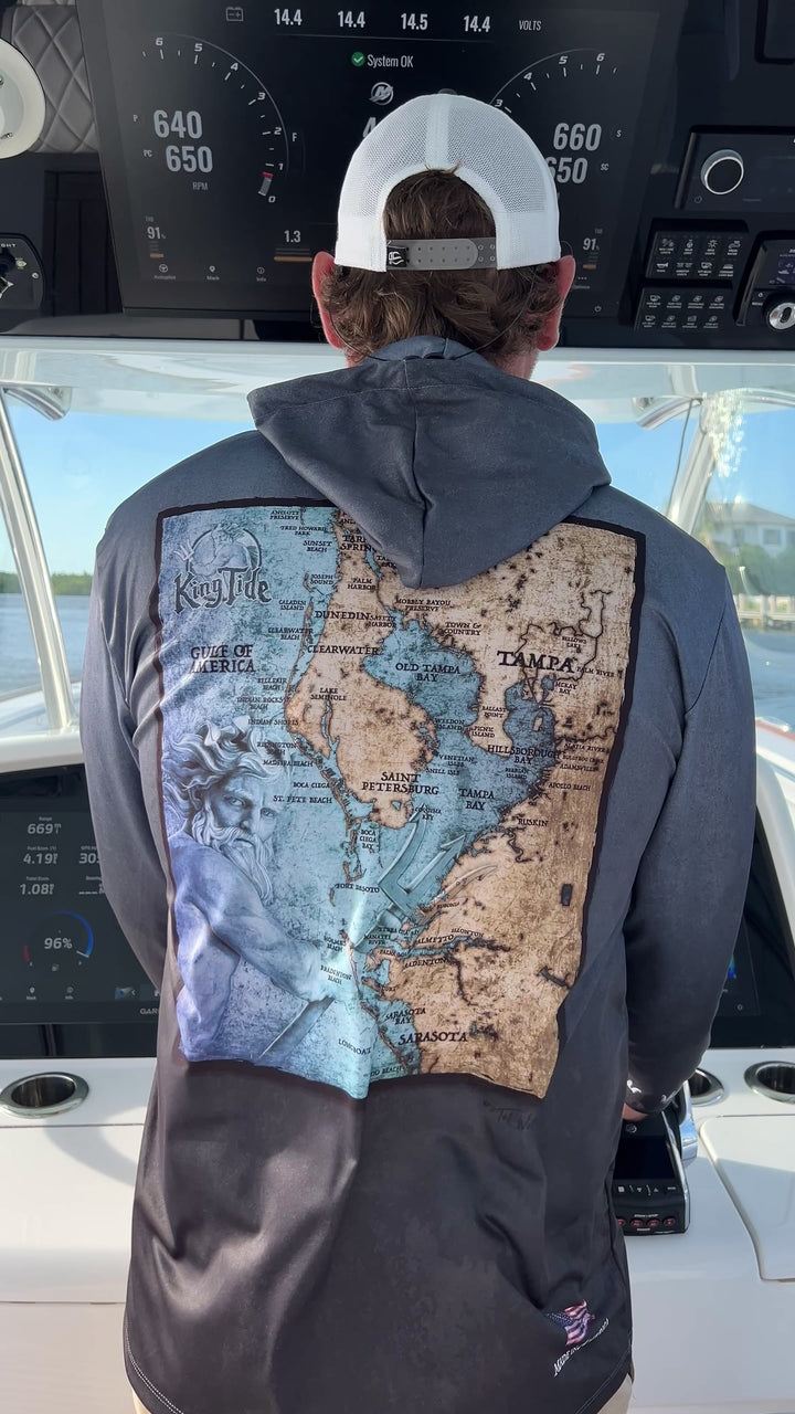 Tampa, FL / King Tide Serene Black Chart Hoodie