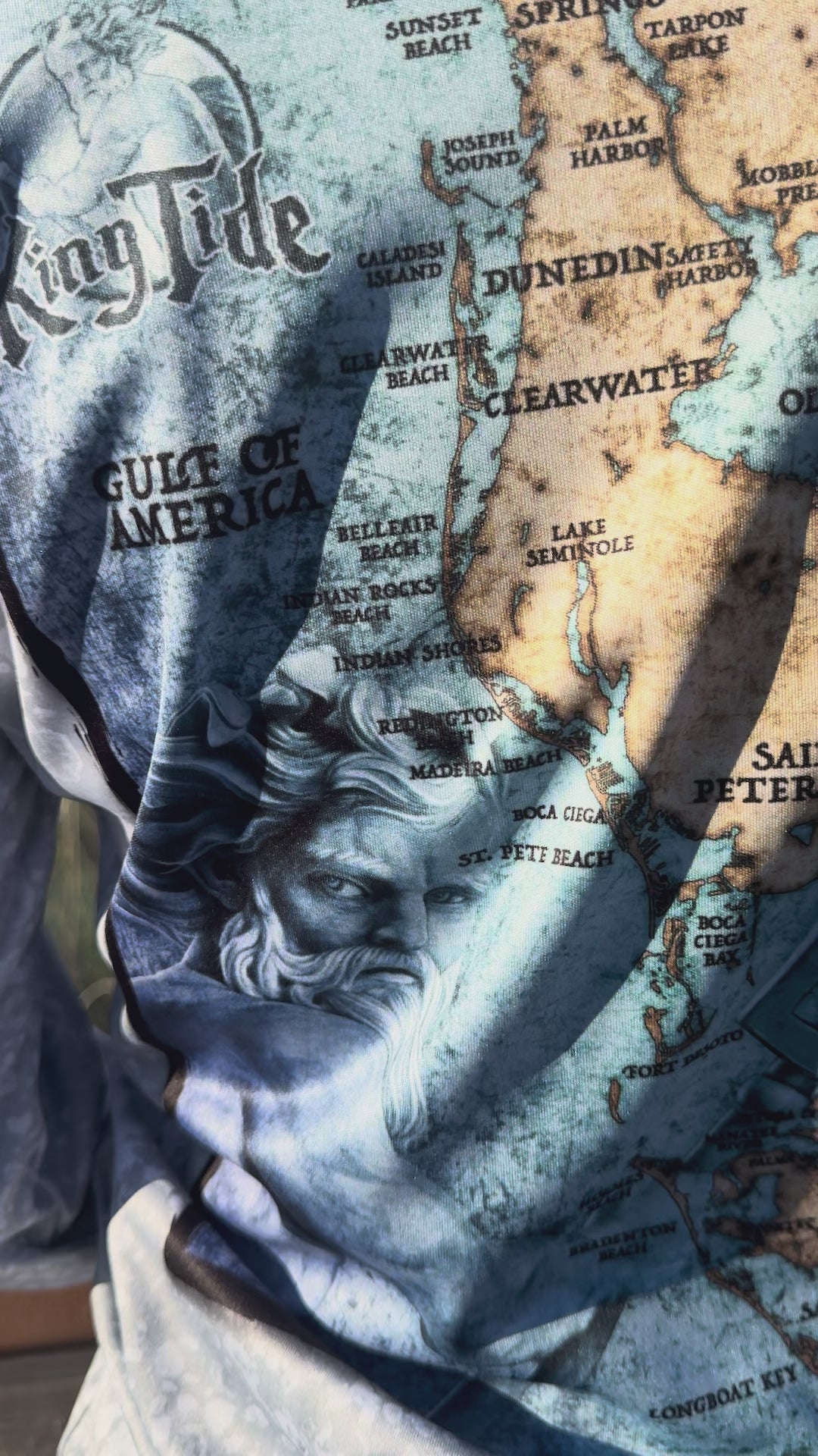 Tampa, FL / King Tide Women's V Neck Allover Chart Shirt