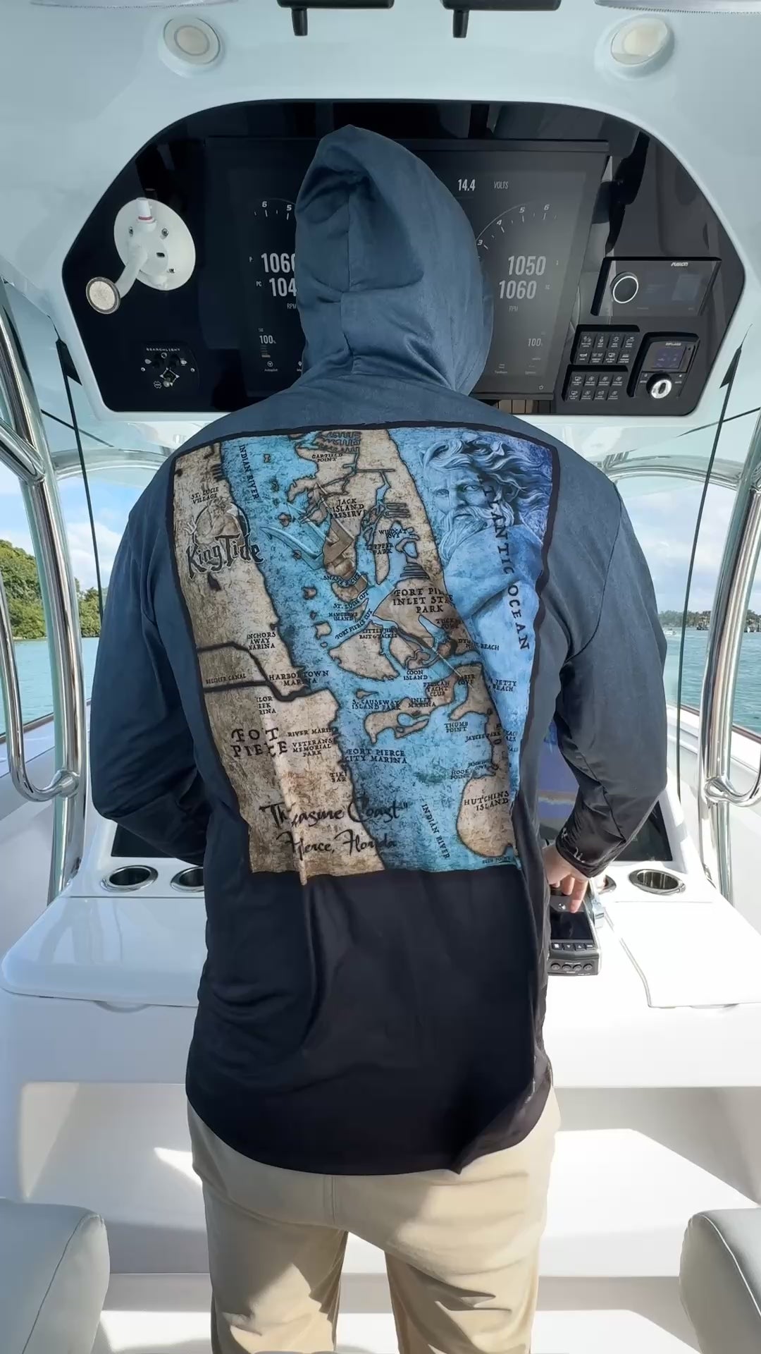 Ft. Pierce, FL / King Tide Serene Black Chart Hoodie