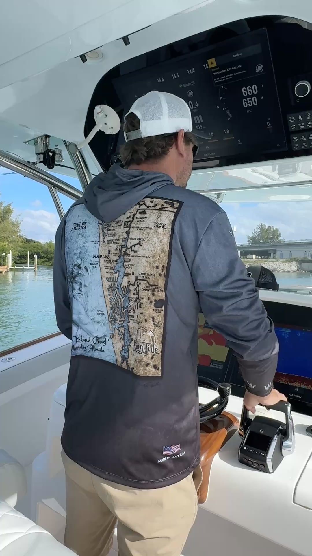 Naples, FL / King Tide Serene Black Chart Hoodie